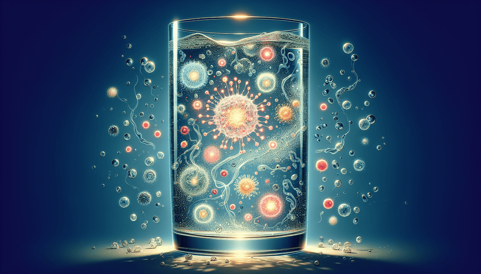 Стакан воды с циркулирующими иммунными клетками