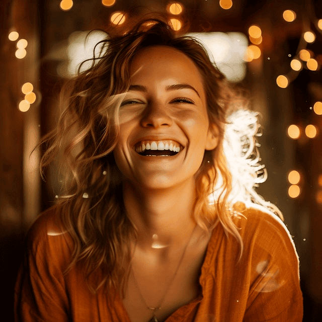 Discover the Surprising Health Benefits of Laughter for Mind and Body ai generated, woman, joy