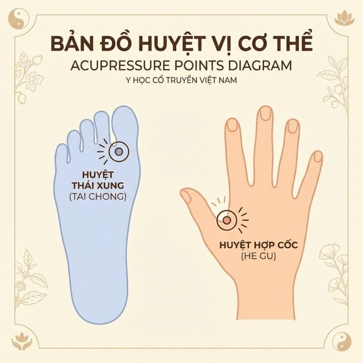 bấm huyệt thư gan, an thần 